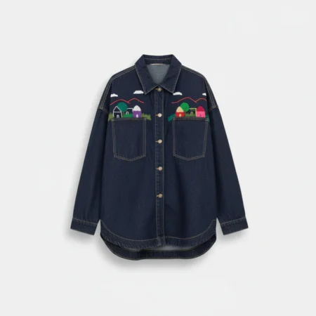 SAIVAR OVERSHIRT HOUSES EMBROIDERY